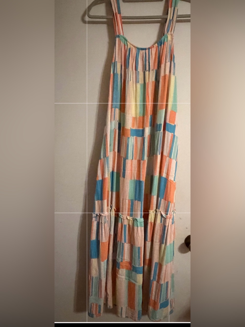 Sleeveless Patchwork Maxi Dress in Pastel Multicolor
